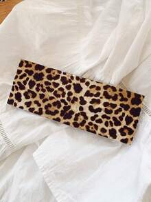 1pc Chic Leopard Print Headband, Elastic Fashion Retro Straight Fabric Sports Yoga Sweatband, New Leopard Print Headband, Street Fashion Hair Accessory Animal Hair Bands Casual Head Wrap Women Hair Accessories Summer Outfits,Festival,Party - Multicolor - View 11