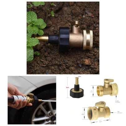 Boquilla de chorro de alta presin para manguera de jardn con vlvula de cierre, latn 2 juegos
