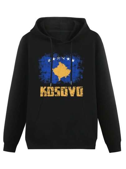 Men Women Hoodies Kosovo Flag Kosovars Country Map Hoodie Pullover Hooded Hip Hop Sweatshirt Cotton Unisex_WH_1200x1200px