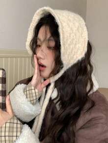 Fashionable Solid Color Pineapple Pattern Knitted Wool Warm Ear Muffs Headband, Multi-Functional Autumn/Winter Ear Warmers