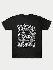 Retro gothic skeleton flor design - Negro - Ver 2