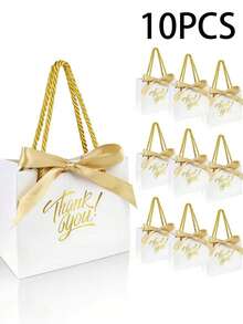 1 قطعة/10 قطع/20 قطعة أكياس هدايا بيضاء، أكياس هدايا مقبضة، أكياس هدايا صغيرة، مناسبة للهدايا، هدايا عيد الميلاد، هدايا الزفاف، هدايا الحفلات، صناديق هدايا عيد الحب