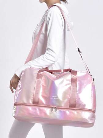 1 st. trendig, avslappnad, färgglad reseväska med flera fickor, lätt och bärbar, vikbar, stor kapacitet, separat skofack och våt-/torrseparering. Kan bäras som axelväska eller crossbody, även kompatibel med bärbar handhållen resväska. Perfekt för affärsresor, semestrar, sport och fitness. Bagageväska. Duffelväska. Övernattningsväska. Hållbar reseorganisatör. Kryssningsnödvändigheter. Semesternödvändigheter för män och kvinnor.