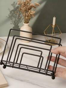 1个北欧简约方形纸巾盒架 - 适用于咖啡馆、酒店、餐厅、咖啡店 - 纸巾分配器 - 金属餐巾架 - 彩色 - 查看 7