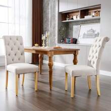 Sillas de comedor - Beige + Terciopelo - Ver 4