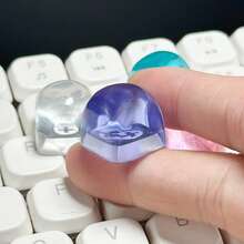 1pc Handcrafted Personalized Resin Resin Translucent Nail Art Key Keycaps, Jelly Cross-Axis Mechanical Keyboard Keycaps, Single - Lilac Purple - View 3