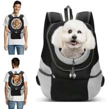 Bolsa portátil para Mascotas Mochila Frontal,Mochila Frontal Respirable para Perros,Fácil de Limpiar, Carga MAX 5-11kg, Adecuado para Salir, Andar en Bicicleta (Negro, )(negro Large) - Multicolor - Ver 2