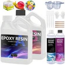 1000ml/34oz Epoxy Resin Kit, 1:1 AB Crystal Clear Epoxy Resin With Random Dyes And Silicone Cups, Self-Leveling, Not Yellowing, No Bubbles, Table Top Epoxy Resin Kit For DIY Jewelry Making,Coatings,Wood,Resin Molds - Multiple Specifications - View 2
