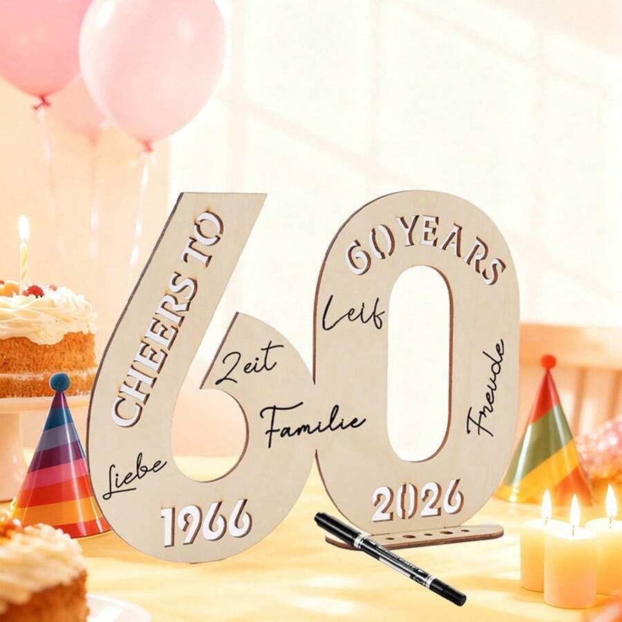 僅適用於1966-2026年出生的60歲人士/1956-2026年出生的70歲人士。生日派對氛圍裝飾、桌面中心裝飾、生日祝福裝飾、有意義的紀念牌 - 彩色 - 查看 1