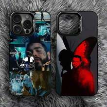 Funda para teléfono King P-Post M-Malone para 17,16,15,14,13,12,11,Pro,Max,Plus, anti-caída, negra mate, parachoques duro - Z2 - Ver 3