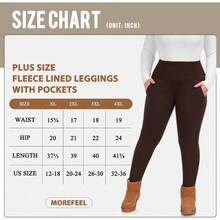 - Leggings de talla con forro polar y bolsillos para mujer, talla XL - 4XL, pantalones trmicos de invierno para control de abdomen y yoga - 2XL + 04 Polar Marrón - Ver 6