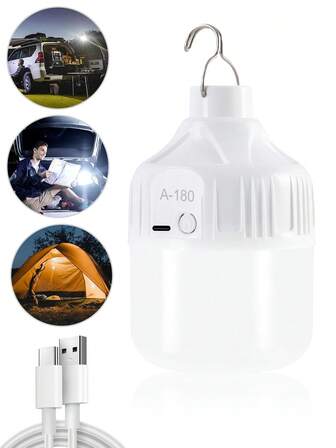 1pc/2pcs USB Rechargeable Emergency Light, Multi-Functional Lighting Lamp For Home, Outdoor, Camping, Hiking, Work, LED Light With Large Battery Capacity And Long-Lasting Usage Time, 3 Brightness Levels & 5 Dimming Modes, Suitable For Various Environments