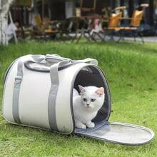 Bolso para mascotas diagonal, transpirable y portátil. Mochila para gatos plegable y transparente. Capacidad pequeña de 3 libras, capacidad grande de 10 libras - Rojo - Ver 8