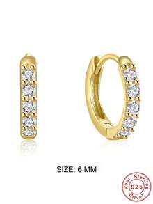 1对925纯银精致闪亮锆石鼻环，尺寸5-9毫米，小巧轻便，适合女性日常佩戴、派对和宴会等场合。 - 金色 - 查看 9