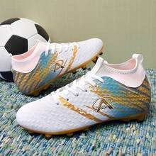 1 Pair New Soccer Shoes, Recommended For Teenagers, Students, Matches And Training, Low-Top, Long Studs, Non-Slip, Suitable For AG, FG, Soft Ground, Real Grass, Competition And Training, Lace-Up, Men's Soccer Shoes, High-Top, Professional Soccer Boots - White Gold - View 6