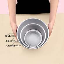 1 件/3 件厚 4/6/8/10 英寸圆形实心底座烘焙蛋糕模具盘，阳极氧化铝，适用于自制戚风蛋糕，不粘表面可涂油脂以增加脱模难度 - 陽極固底模具 - 查看 10