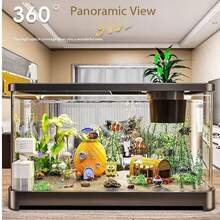 2025 New Style Exquisite Landscape Complete Set Of Micro Landscape Plastic Transparent Small Home Turtle Tank For Living Room - Black - View 6