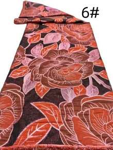 Yard 1/Yard 5 French Embroidery Jacquard Lace Fabric, The Latest African Gold Jacquard Lace In 2026, High-Quality Nigerian Women's Gliding Lace, Artistic Handmade Wedding Party Dress Supplies Elegant Brocade African Brocade Jacquard Lace Fabric Can Only Be Washed By Hand, Floral Patterns - Multicolor - View 8