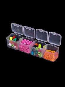 1 hoặc 2 hộp đựng tranh đính đá DIY, hộp phân loại, có 28 ngăn hoặc 56 ngăn. - Trong sáng - Xem 5