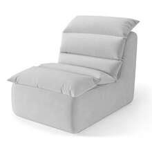 TEQIN L-Shaped Bean Bag Chair For Adults, Lazy Sofa Recliner Chair With High-Resilience Foam, Lounge Chair With Non-Slip Base, Modern Living Room Chairs For Reading Gaming Living Room Bedroom - 灰色 - 查看 7