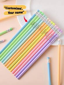 Personalized Pencils,Custom Name Pencils, School Supplies, Teacher Gifts, Pencils With Names, Back To School Gifts, Student Gifts,Best Gifts - Multicolor - View 2