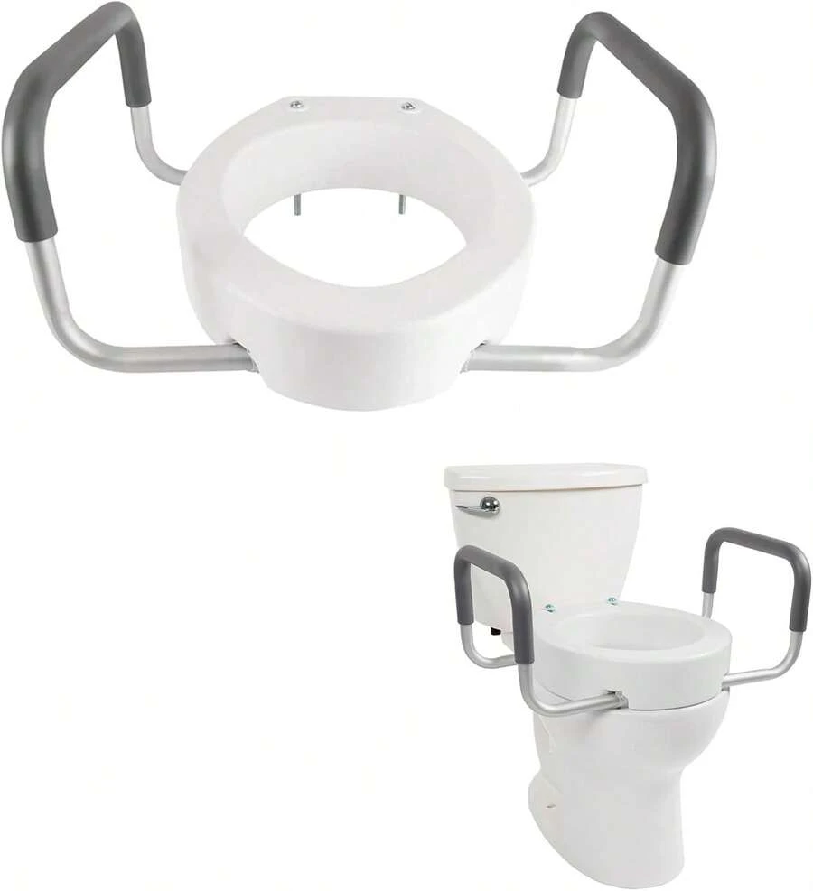 SEVEN MINE Incremento para WC de Lux (Aumento de 9 CM) con Descansa Brazos Desmontable - Soporta hasta 110 kg |   Mayor Comodidad y - 1 - Ver 1