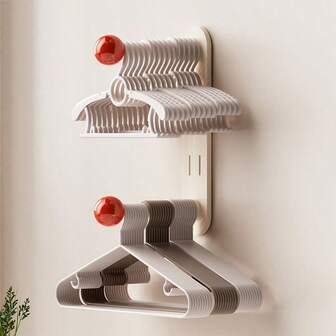 Porte-manteau mural sans perçage, étagère de rangement à 3 niveaux extensible et réglable à double couche, convient pour le placard, le balcon, derrière la porte, la cuisine pour ranger les vêtements, les serviettes, les parapluies, etc. Articles de cuisine Accessoires de cuisine Ustensiles de cuisine