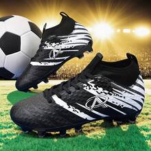 1 Pair New Soccer Shoes, Recommended For Teenagers, Students, Matches And Training, Low-Top, Long Studs, Non-Slip, Suitable For AG, FG, Soft Ground, Real Grass, Competition And Training, Lace-Up, Men's Soccer Shoes, High-Top, Professional Soccer Boots, Factory Direct - Black and White - View 5