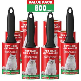 Extra klebrige Fusselrolle, Haustierhaare-Entferner-Rolle, Nachfüllrollen für Fusselrollen, Fusselrollen für Haustierhaare, tragbarer Fusselentferner, für Möbel, Teppich, Kleidung, einfaches Entfernen von Hunde- und Katzenhaaren, 100 Blatt/Rolle