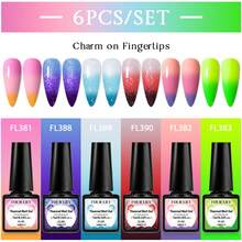 FOUR LILY 7ml 6Pcs Thermal Gel Nail Polish Set Color Changing Soak Off UV LED Semi Permanent Varnish Hybird Manicure Home Salon Kit - Multicolor - View 3