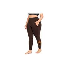 - Leggings de talla con forro polar y bolsillos para mujer, talla XL - 4XL, pantalones trmicos de invierno para control de abdomen y yoga - 2XL + 04 Polar Marrón - Ver 1