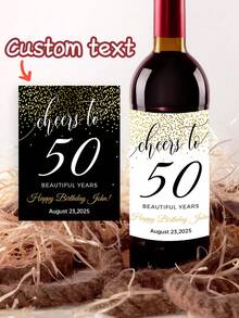 11pcs Customized 15th Birthday Bottle Stickers, Personalized Text Name Date Printing, Crown Design, Thank You Label, Birthday Party Celebrations, Gift Stickers, Personalized Gifts, Holiday Decorations, Gift Ideas For Women, Party Supplies - Multicolor - View 2