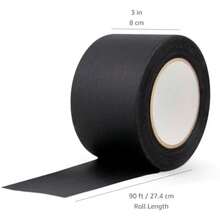 Basics - Cinta adhesiva sin residuos, no reflectante, 2 x 90 pies, color blanco(Negro 3" x 90') - Multicolor - Ver 5