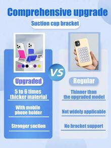 1个硅胶吸盘手机壳支架,吸盘手机支架,Octobuddy,粘性手机支架,适用于智能手机 - 彩色 - 查看 11