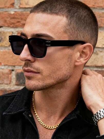 1 pieza Gafas de moda con montura cuadrada clásica para hombre para uso al aire libre