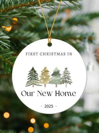 The First Christmas Of Our New Home In 2025, Circular Acrylic Decorations For Christmas Trees, Hanging Decorations For Christmas Trees, Room Decorations For Christmas, Home Gifts For New Couples, Gifts For Newlyweds, And Moving Gifts For Family And Friends