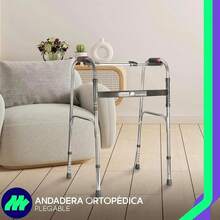 MEDICAL STORE Andadera de Lujo Adulto Tercera Edad Con Ruedas Modelo Fabricada En Acero De Alta Resistencia Altura Ajustable 6 Alturas y Plegable Por Medio de Palancas. - Gris Normal - Ver 10