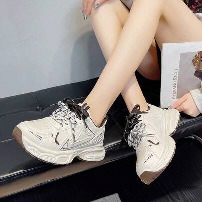 Women's Thick Sole Chunky Sneakers, Spring/Autumn New Commuting Platform Shoes