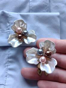 1PC/2PCS Elegant Flower Geometry Button Covers, Shirts Button Cover Clip On Button Covers Fashion Crystal Cufflinks Cover, Suitable For Tuxedo And Wedding Dresses Decoration - Multicolor - View 1