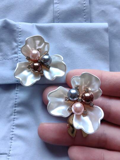 1PC/2PCS Elegant Flower Geometry Button Covers, Shirts Button Cover Clip On Button Covers Fashion Crystal Cufflinks Cover, Suitable For Tuxedo And Wedding Dresses Decoration