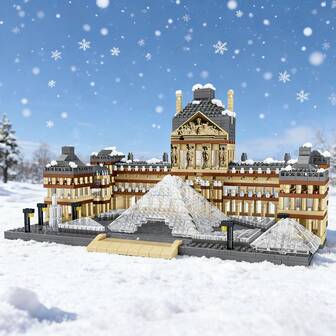 3585 delar världskända landmärken med mikro-mini-byggklossar: gör-det-själv-byggleksaksmodell. Noggrant utformad med proportionella detaljer. Välj mellan olika arkitektoniska stilar som Louvren, Eiffeltornet. En dröm för arkitekturälskare. Träna tålamod och rumsligt tänkande. Perfekt för heminredning, födelsedags- och festivalpresenter.