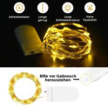 10PCS Fairy Lights Battery Operated LED Mini String Lights Twinkle Lights Copper Wire Firefly Starry Lights For Mason Jars, Wedding, Party, Birthday Party, Fairy Garden, DIY Interior Decoration - Warm Light - View 6