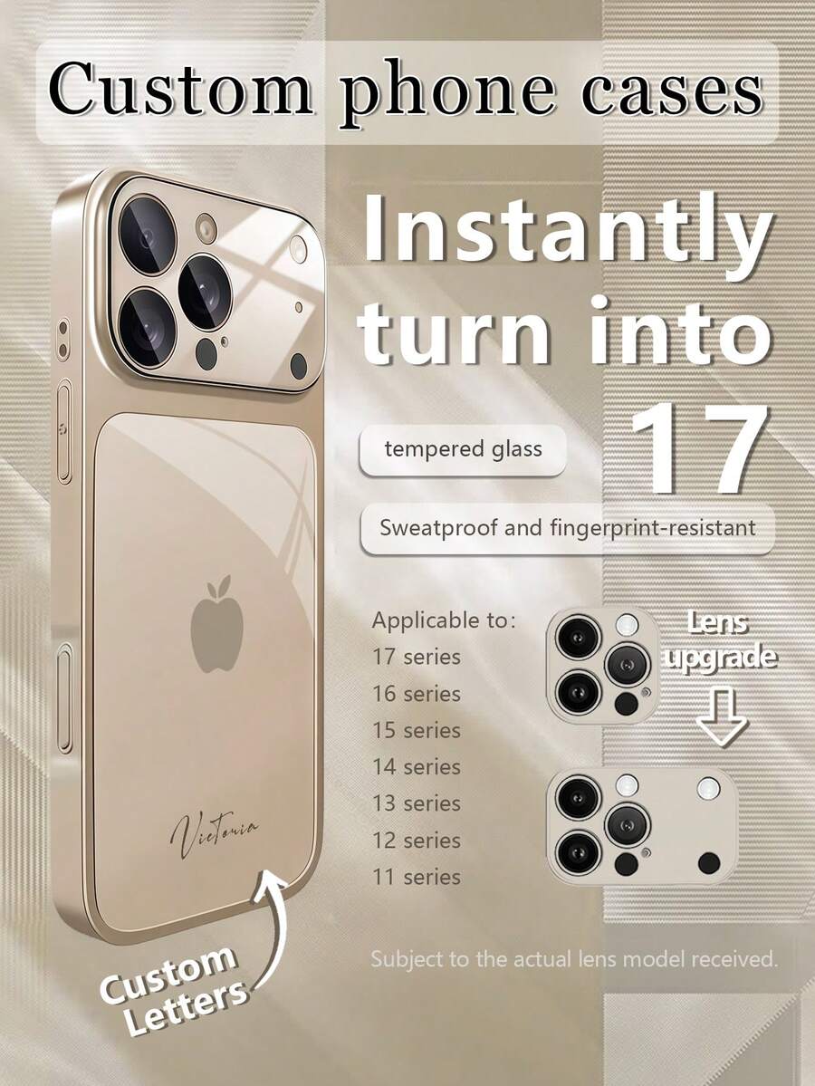 1 Piece Of Custom-Designed, Minimalist Apple Pattern, Luxurious And Stylish Large-View Tempered Glass Case With Lens Protection, Frosted And Shockproof, Compatible With IPhone 17/17Pro/17ProMax/17Air/16/16Pro/16ProMax/16Plus/15/15Plus/15Pro/15ProMax/14/14Plus/14Pro/14ProMax/13/13Pro/13ProMax/12/11. Full Coverage, Premium-Quality Protective Case.