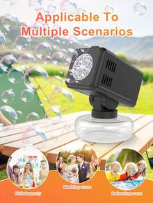 Children's Fun Lighted Fully Automatic Bubble Machine Toy - Summer Water Play Bubble Machine With Adjustable Angle (No Battery, No Bubble Water)