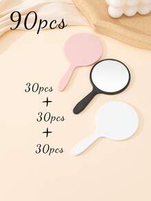 1pc/5pcs/10pcs/30pcs/50pcs/90pcs/100pcs Handheld Small Mirror, Cute Makeup Mirror For Student Dorm, Travel Essential Pocket Mirror, Outdoor Makeup Mirror - Multicolor - View 18