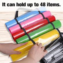 Vinyl Roll Holder With 48 Compartments And Keeper With Door Hooks And Strap - Black - View 6