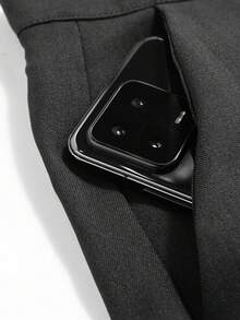 男士中腰宽松直筒休闲商务裤，简约设计，无过多装饰，适合日常通勤和商务场合，秋冬季款 - 黑色 - 查看 6