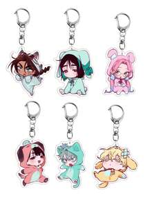 1/6PCS Alien Stage High-Definition Cute Anime Character Key Pendant Backpack Pendant Wallet Pendant - Multicolor - View 12