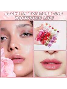 6pc Roll On Lip Gloss Set Moisturizing Lip Oil, No-Sticky Lip Gloss Lip Balm, Fruit Flavoured Lip Oil For Dry Lips - Nhiều màu - Xem 3