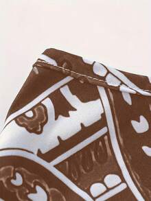 Retro Women's Printed V-Neck Suspender Summer Long Dress